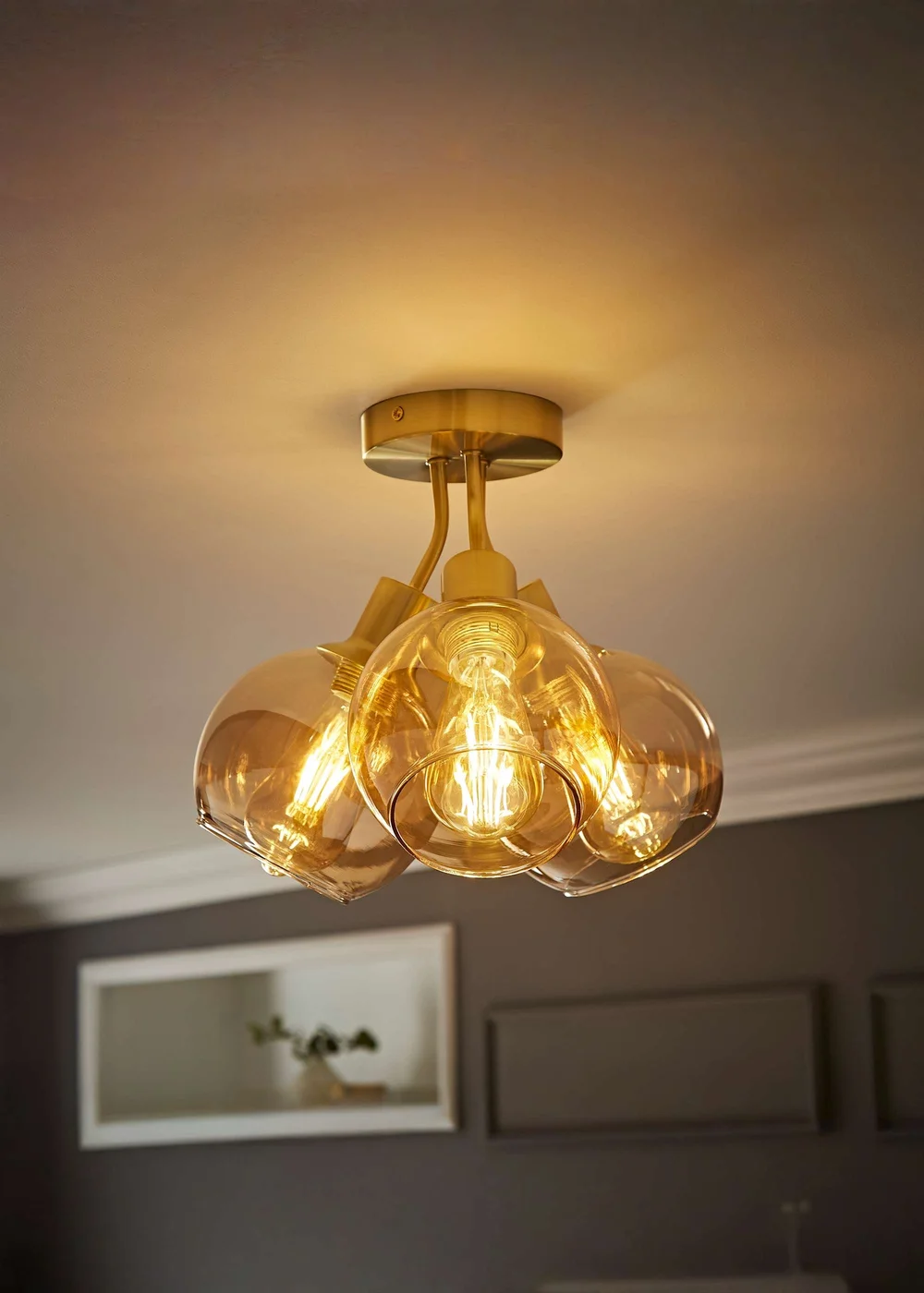 ValueLights Bellamy Brushed Gold Bubble Cluster Ceiling Light - One Size Image 1