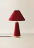 ValueLights Martha Conical Burgundy Velvet Table Lamp - One Size Image 3