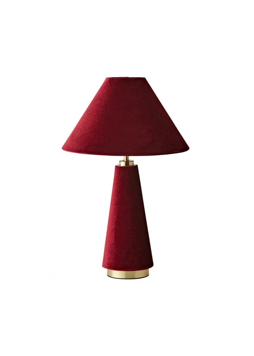 ValueLights Martha Conical Burgundy Velvet Table Lamp - One Size Image 5