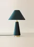 ValueLights Martha Conical Teal Velvet Table Lamp - One Size Image 3
