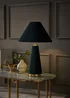 ValueLights Martha Conical Teal Velvet Table Lamp - One Size Image 1