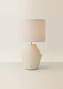 ValueLights Finn Cream Ceramic Rechargeable Table Lamp - One Size Image 3