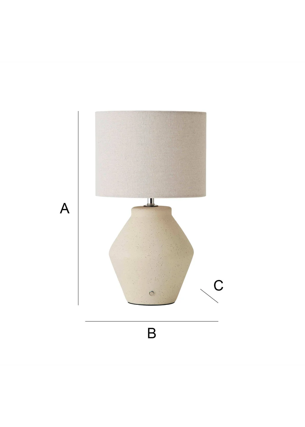 ValueLights Finn Cream Ceramic Rechargeable Table Lamp - One Size Image 6