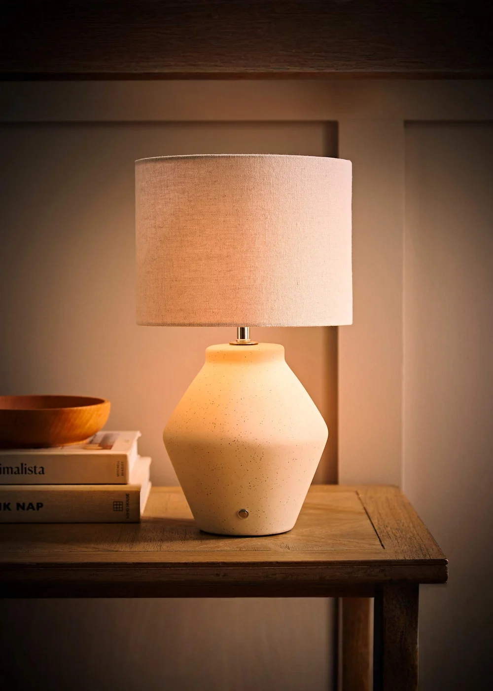 ValueLights Finn Cream Ceramic Rechargeable Table Lamp - One Size Image 2