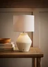 ValueLights Finn Cream Ceramic Rechargeable Table Lamp - One Size Image 1