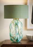ValueLights Belinda Green Confetti Glass Table Lamp with Shade - One Size Image 1