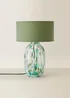 ValueLights Belinda Green Confetti Glass Table Lamp with Shade - One Size Image 3