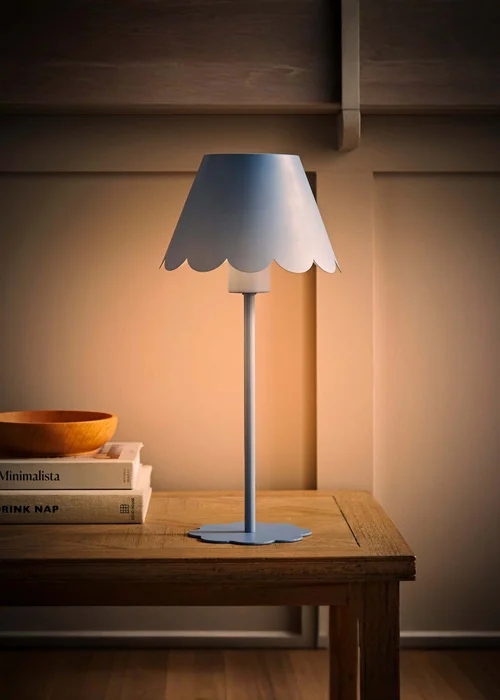 ValueLights Hattie Blue Scallop Rechargeable Table Lamp - One Size Image 2