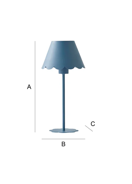 ValueLights Hattie Blue Scallop Rechargeable Table Lamp - One Size Image 6