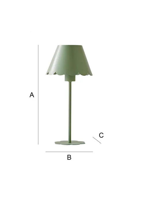 ValueLights Hattie Green Scallop Rechargeable Table Lamp - One Size Image 6