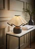 ValueLights Emilia Black Ceramic Table Lamp with Linen Wave Shade - One Size Image 1