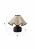 ValueLights Emilia Black Ceramic Table Lamp with Linen Wave Shade - One Size Image 6