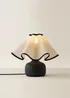 ValueLights Emilia Black Ceramic Table Lamp with Linen Wave Shade - One Size Image 3