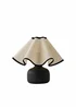 ValueLights Emilia Black Ceramic Table Lamp with Linen Wave Shade - One Size Image 5