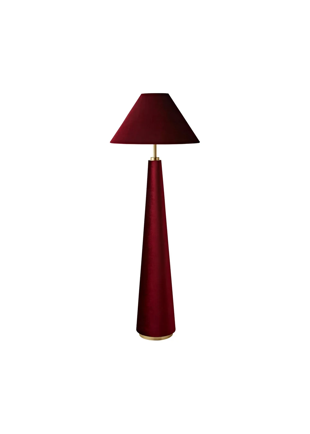 ValueLights Martha Conical Burgundy Velvet Midi Floor Lamp - One Size Image 2