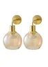 ValueLights Bellamy Pair of Gold Glass Globe Rechargeable Wall Lights - One Size Image 3