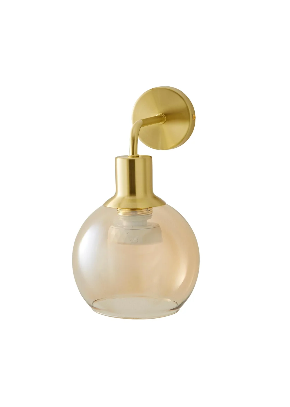 ValueLights Bellamy Pair of Gold Glass Globe Rechargeable Wall Lights - One Size Image 6