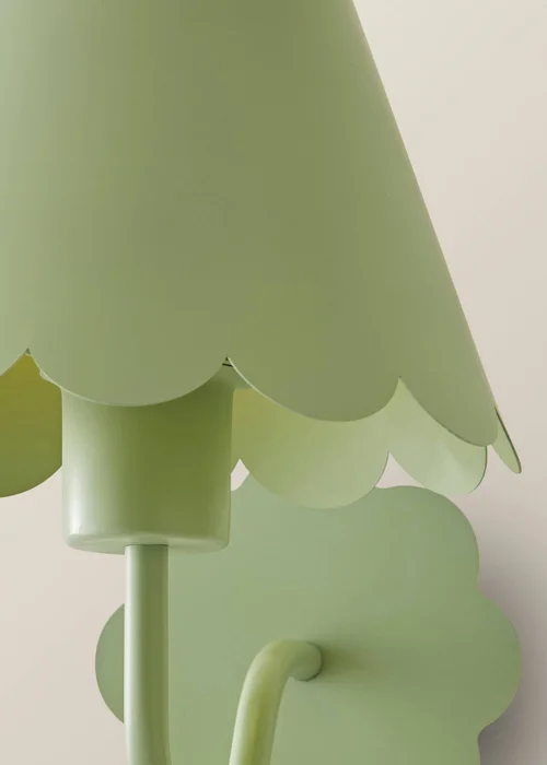 ValueLights Hattie Pair of Green Scallop Rechargeable Wall Lights - One Size Image 4