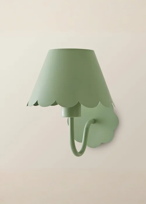 ValueLights Hattie Pair of Green Scallop Rechargeable Wall Lights - One Size Image 6