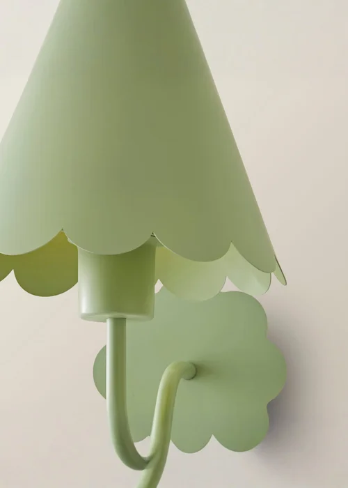 ValueLights Hattie Green Scallop Rechargeable Wall Light - One Size Image 4