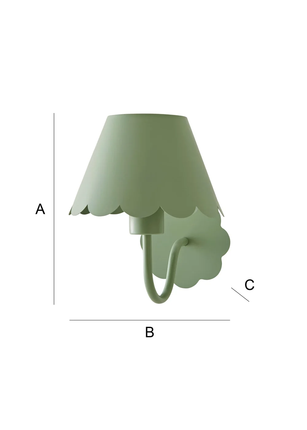 ValueLights Hattie Green Scallop Rechargeable Wall Light - One Size Image 6