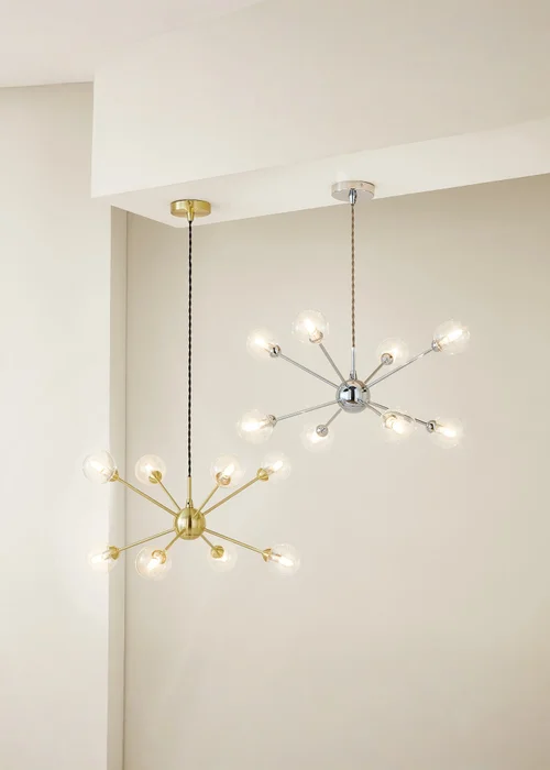 ValueLights Sputnik Chrome 8 Way Pendant Ceiling Light with Bulbs - One Size Image 4