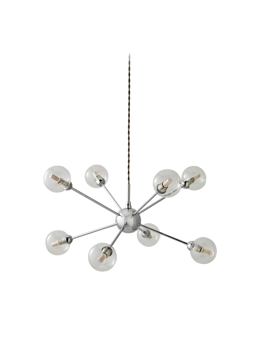 ValueLights Sputnik Chrome 8 Way Pendant Ceiling Light with Bulbs - One Size Image 2