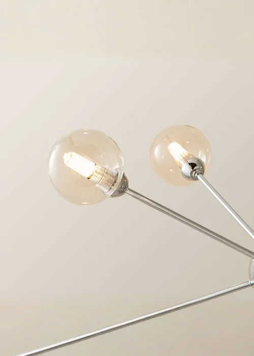 ValueLights Sputnik Chrome 8 Way Pendant Ceiling Light with Bulbs - One Size Image 3