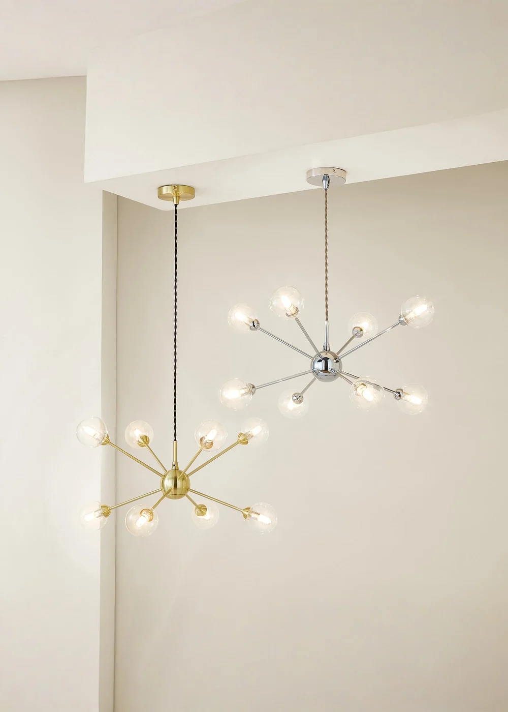 ValueLights Sputnik Gold 8 Way Pendant Ceiling Light with Bulbs - One Size Image 6