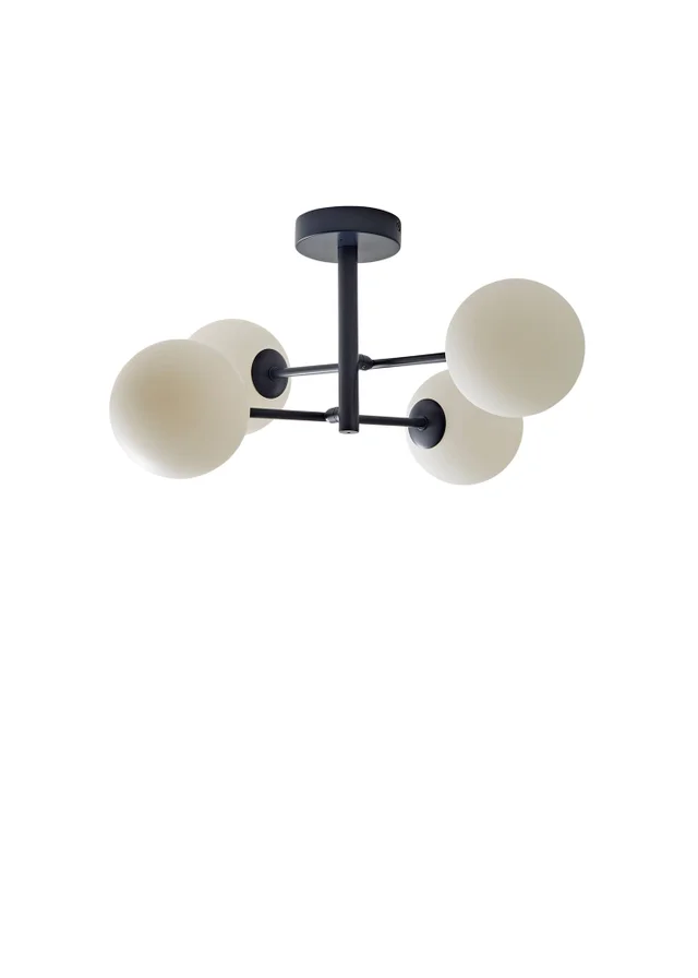 ValueLights Darla Navy 4 Way Bathroom Ceiling Light with Bulbs