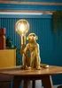 ValueLights Gold Monkey Table Lamp with Giant Globe Bulb - One Size Image 1
