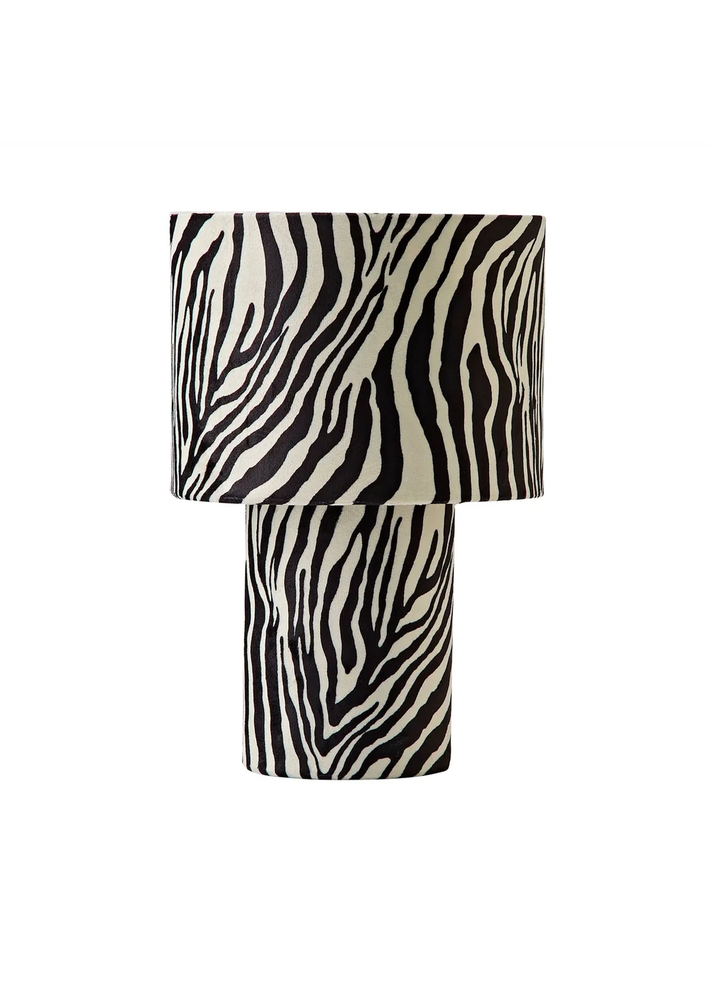 ValueLights Nessa Zebra Pattern Velvet Table Lamp - One Size Image 5