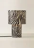 ValueLights Nessa Zebra Pattern Velvet Table Lamp - One Size Image 3