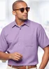 Cotton Traders Dusky Lilac Short Sleeve Classic Soft Touch Plain Shirt - 4XL Image 1