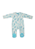 Lucy & Sam White Peacock Zip Babygrow (Newborn to 24 Months) - 6-9 months Image 2