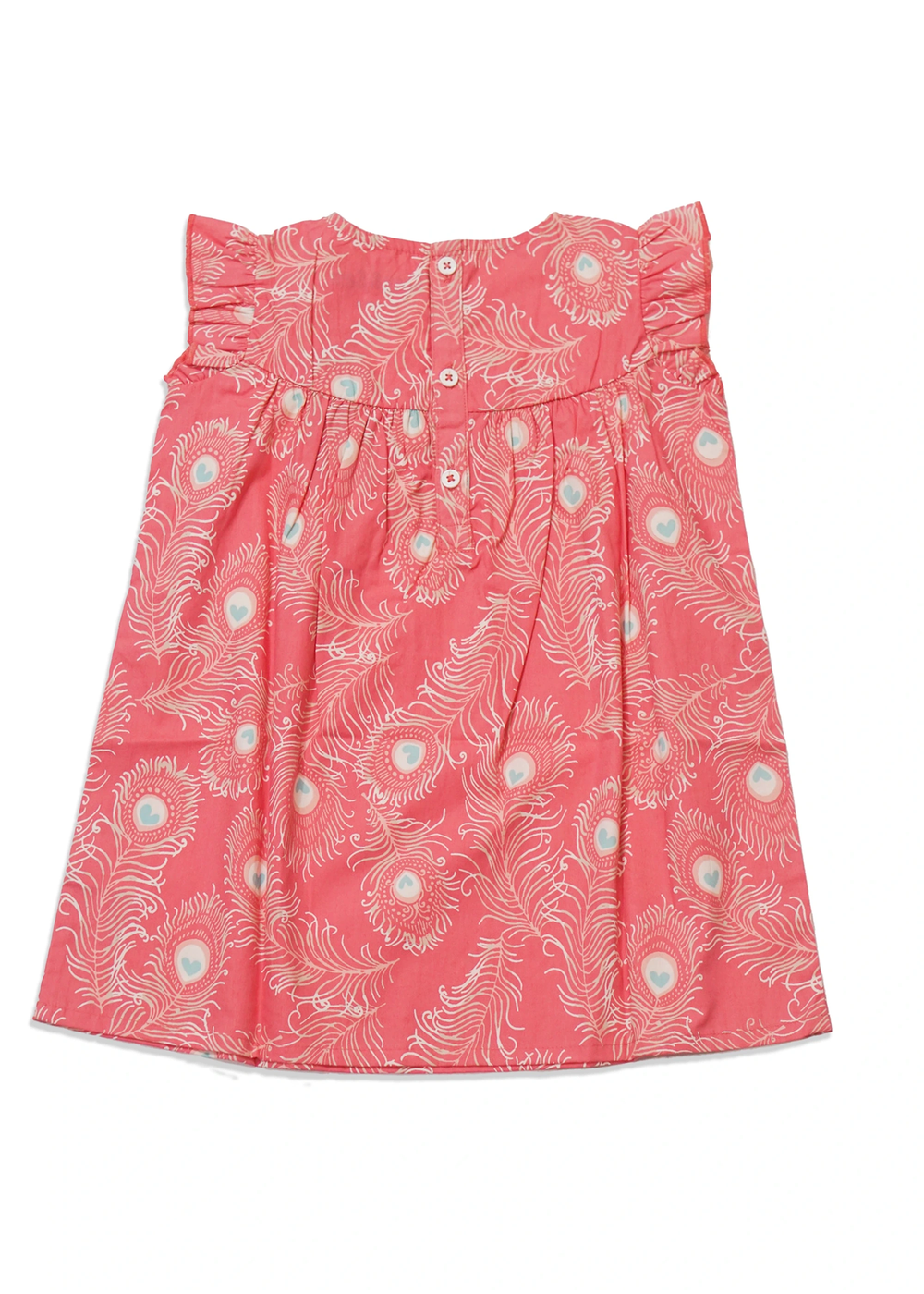 Lucy & Sam Pink Peacock Woven Dress (9 Months to 6 Years) - 3-4 Yrs Image 2