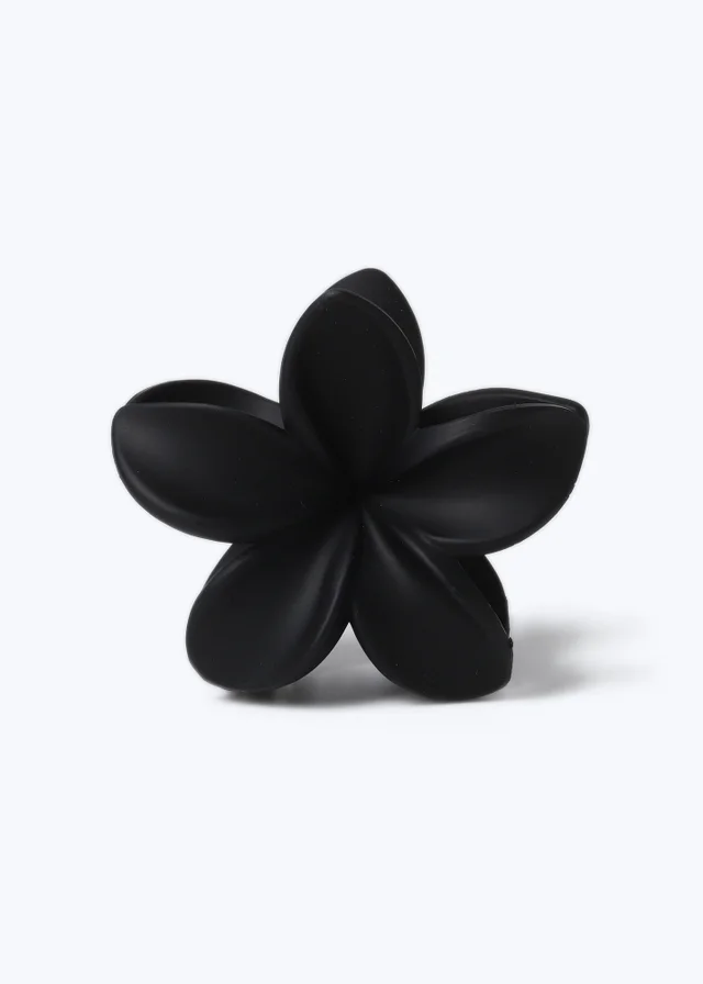 Muse Black Hibiscus Flower Claw Clip