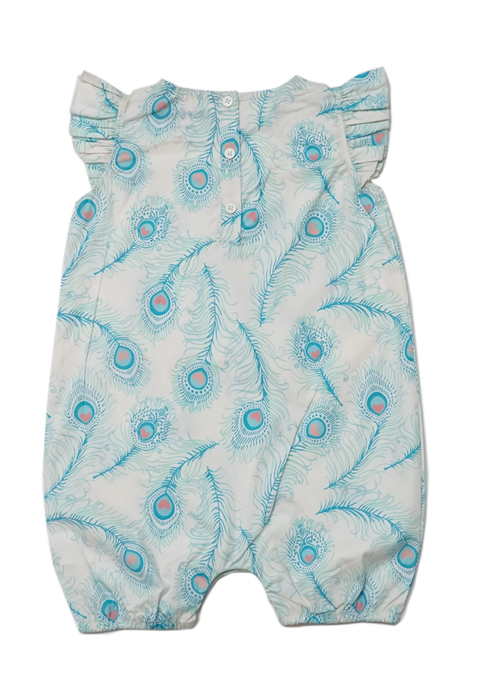 Lucy & Sam White Peacock Woven Frill Romper (9 Months to 6 Years) - 18 - 24 Months Image 3