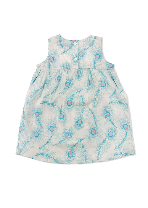 Lucy & Sam White Peacock Woven Swing Dress (9 Months to 6 Years) - 9-12 months Image 3