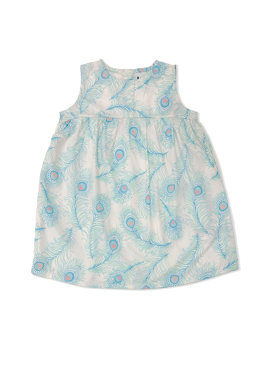 Lucy & Sam White Peacock Woven Swing Dress (9 Months to 6 Years) - 9-12 months Image 2