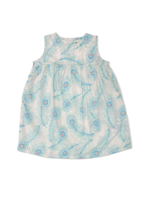 Lucy & Sam White Peacock Woven Swing Dress (9 Months to 6 Years) - 9-12 months Image 2
