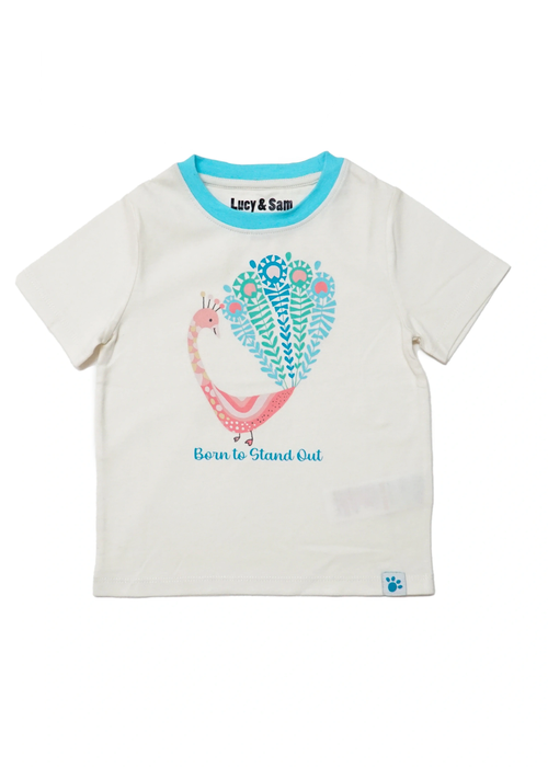 Lucy & Sam Cream Born To Stand Out SS Tee (6 Months to 6 Years) - Age 4-5 Years Image 2