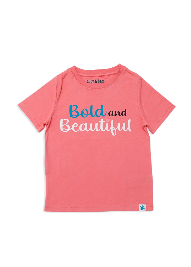 Lucy & Sam Pink Bold & Beautiful SS Tee (6 Months to 6 Years)