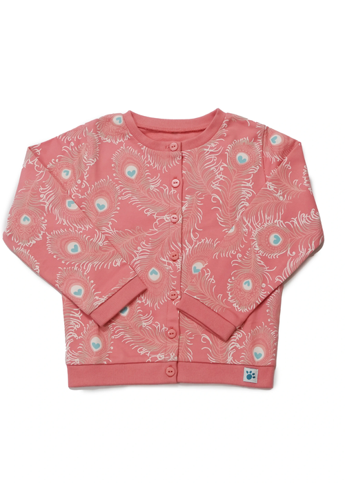 Lucy & Sam Pink Peacock Cardigan (9 Months to 6 Years) - Age 4-5 Years Image 2