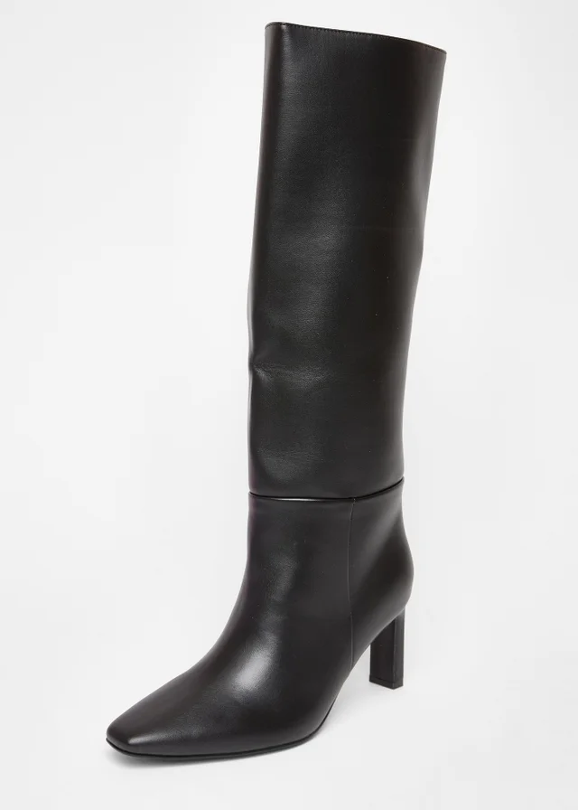 Quiz Black Wide Fit Knee High Boots