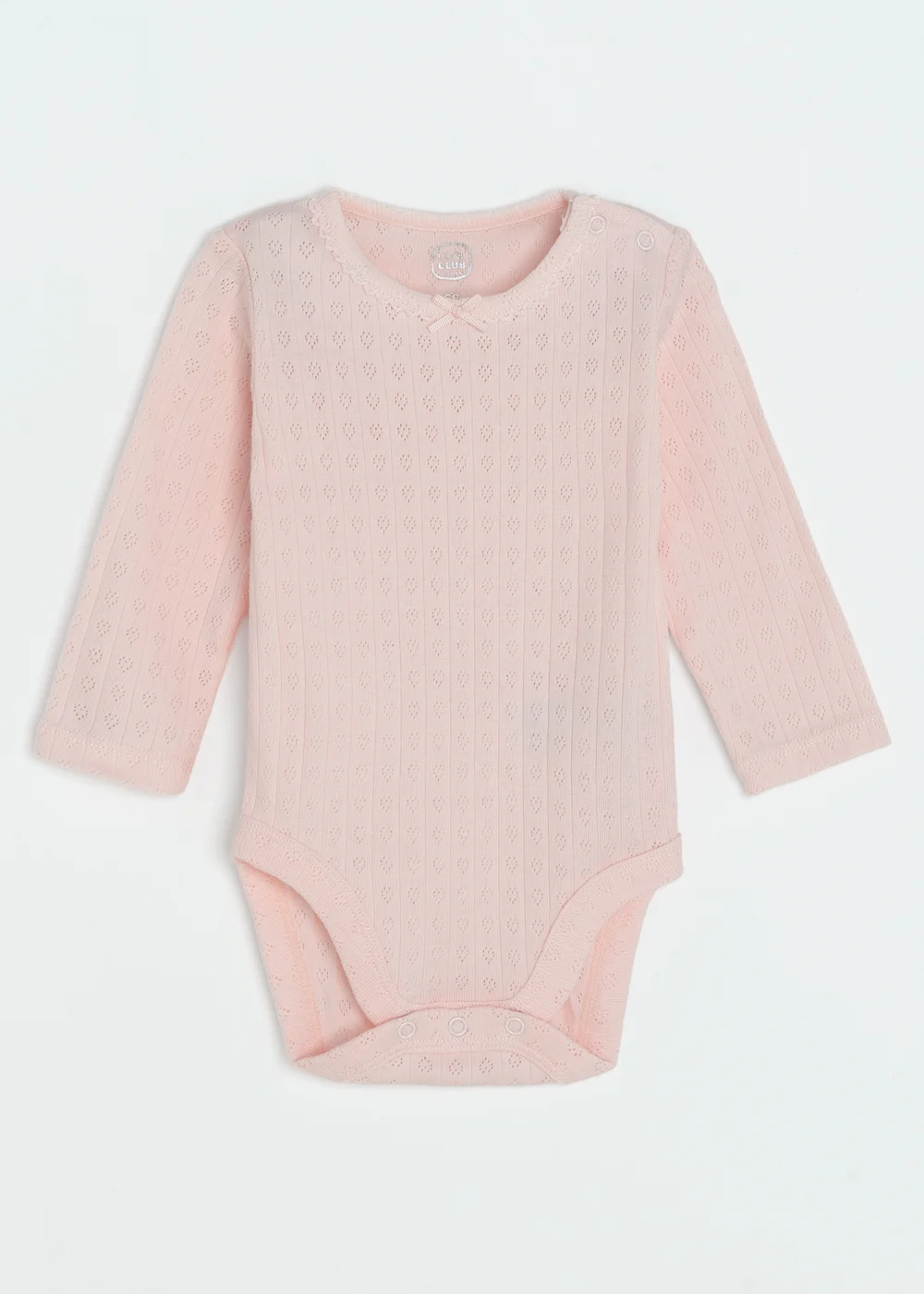 Cool Club Pink Ribbed Long Sleeve Bodysuits with Bow 3-Pack(1-36 mnths) - 1 - 2 months Image 2