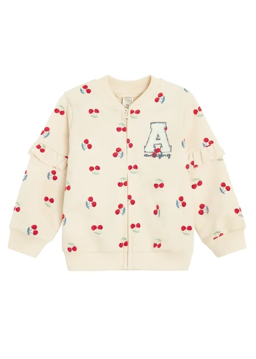 Cool Club Beige Printed Zip-Up Sweatshirt (2-24 mnths) - 2-3 Months Image 1
