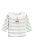 Cool Club White Long Sleeve Printed Over-Sized Collar Top (3-24 mnths) - Age 2 Years Image 1