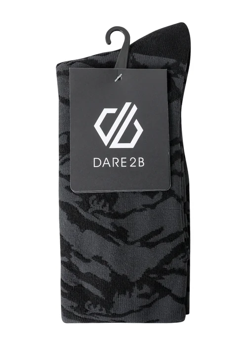 Dare2B Black/Grey Printed Ski Wicking Socks - Size 6-8 Image 3