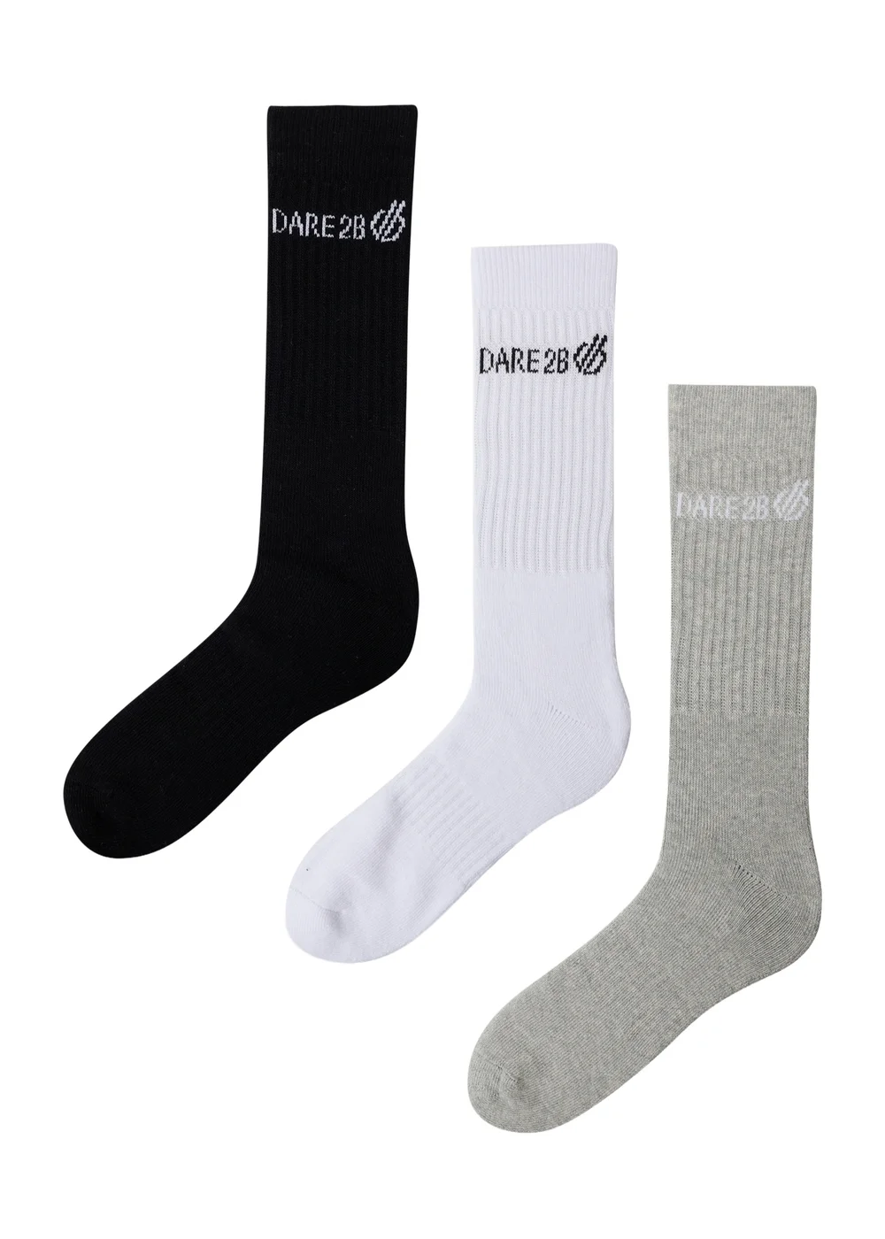 Dare2B Black/White Movement Crew Stretch Socks - Size 6-8 Image 1